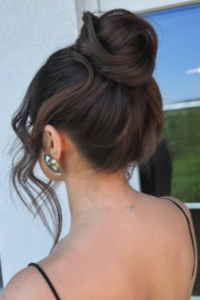 Messy Bun With Face-Framing Strands