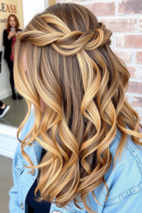 Twisted Half-Up Wavy hair