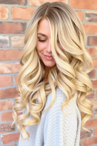 Soft Curls with Side Part