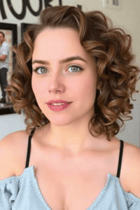 Curly Bob with Face-Framing Layers