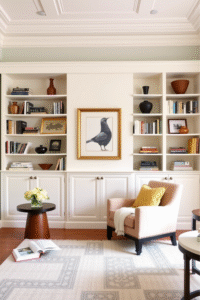 DIY Faux Built-In Bookshelves