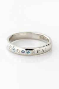 Engraved Family Birthstone Band